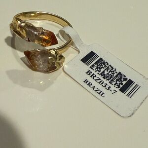 Gold and Orange Gemstone Ring